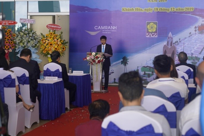 Ông Lại Xuân Thanh – Chủ tịch HĐQT Tổng công ty Cảng HK Việt Nam –CTCP  phát biểu tại sự kiện.